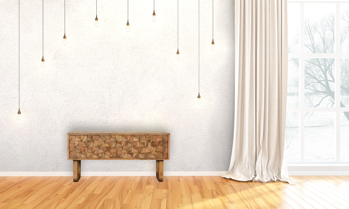 'U' Oak-ish Pineapple Bench