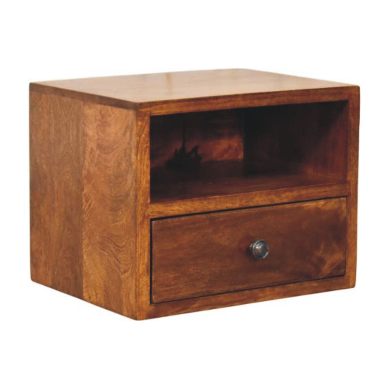 Solis 1-Drawer Chestnut Wall Mounted Nightstand