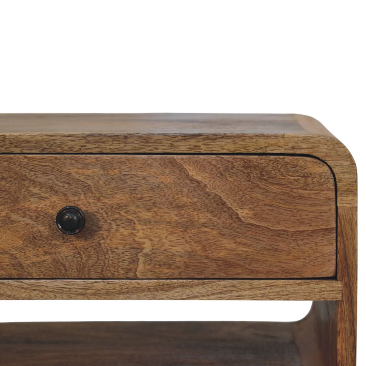 Avora Oak-ish Nightstand with Drawer and open slot