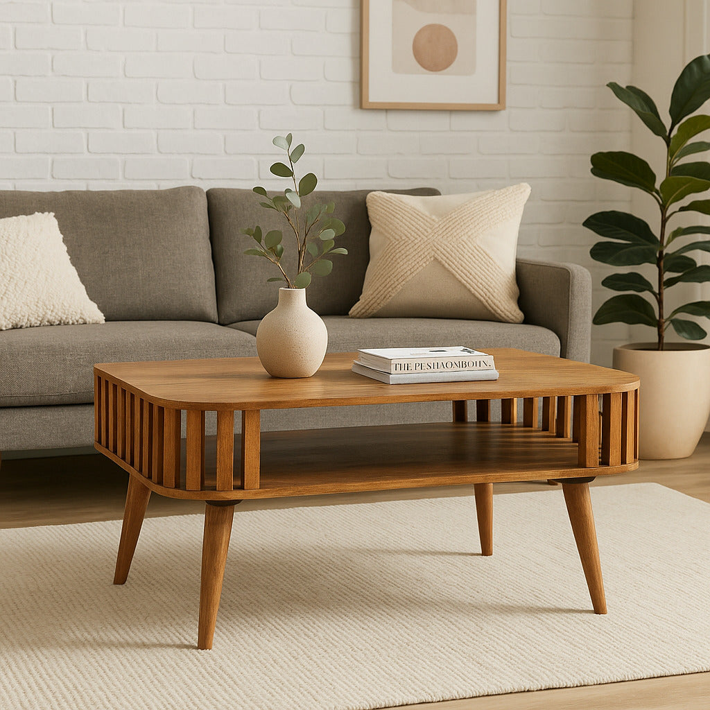 Slatted Oak-ish Coffee Table