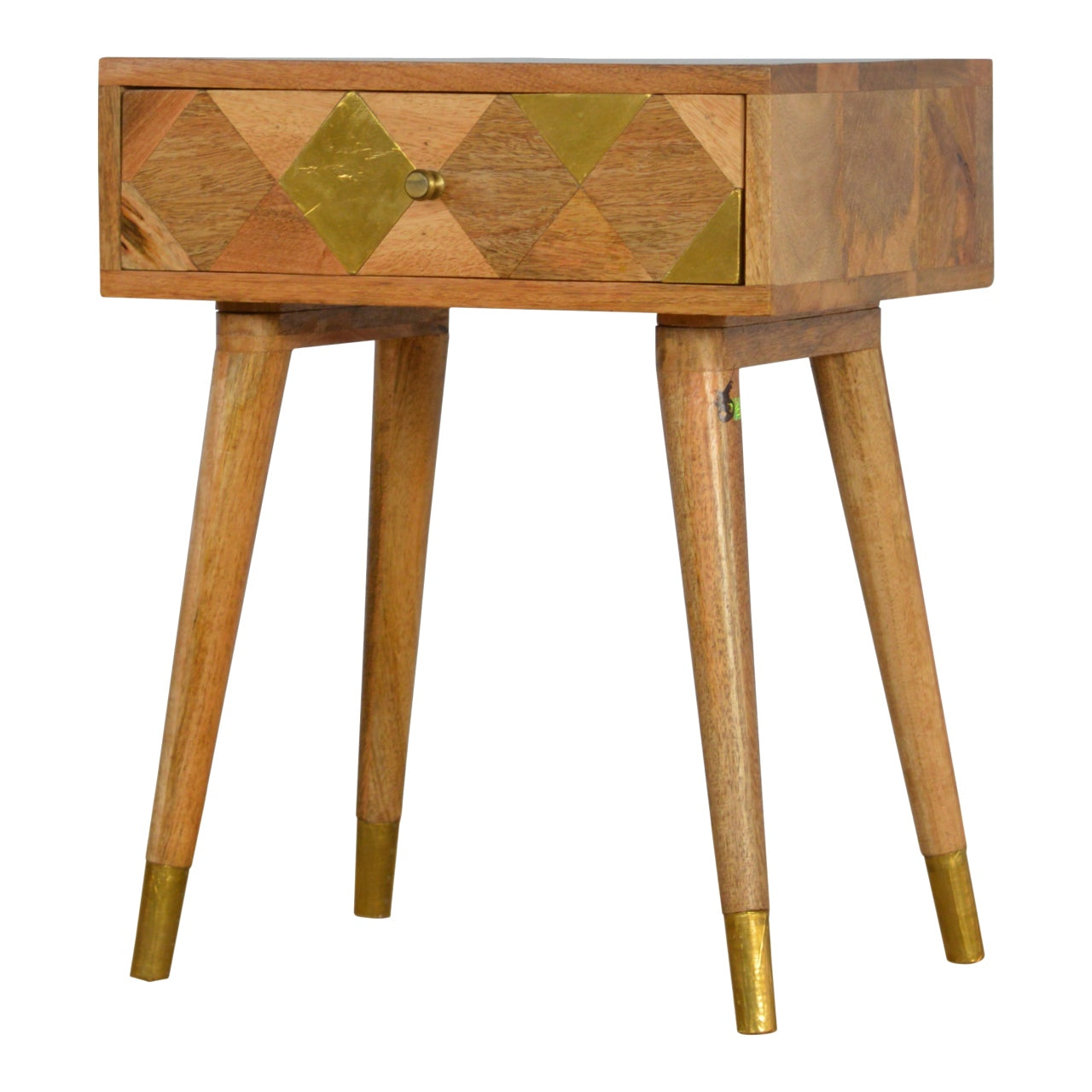 1 Drawer Gold Brass Nightstand