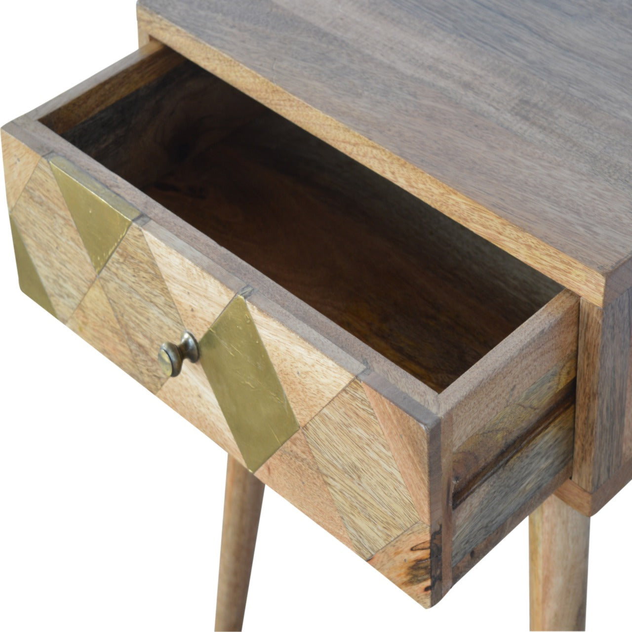 1 Drawer Gold Brass Nightstand