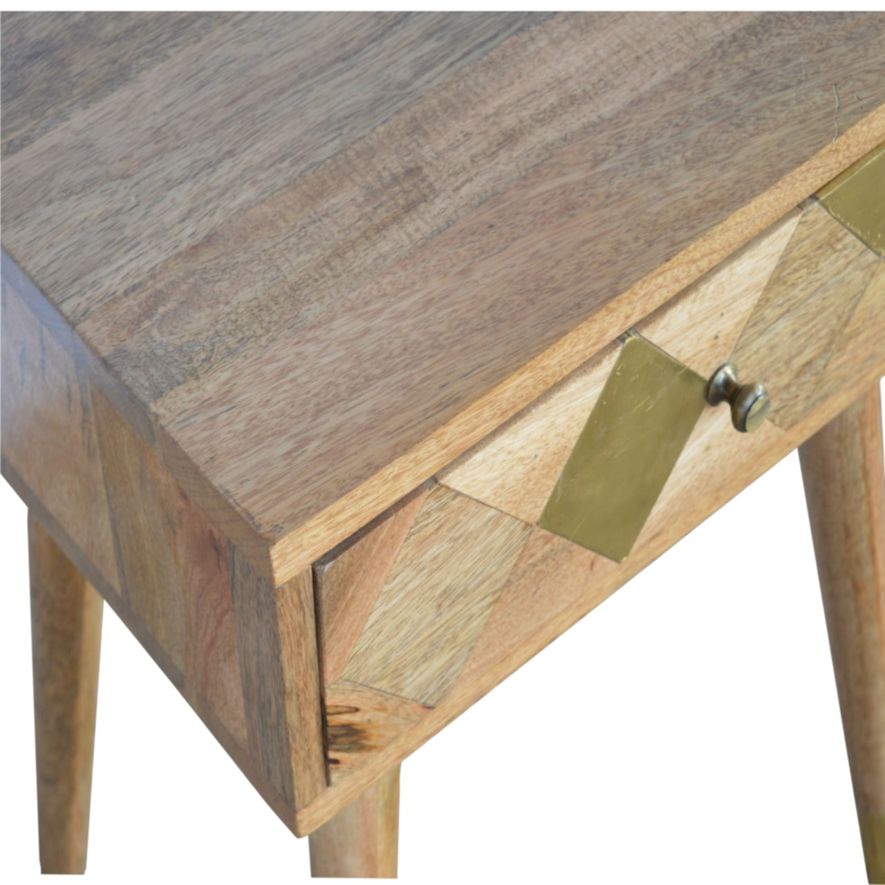1 Drawer Gold Brass Nightstand