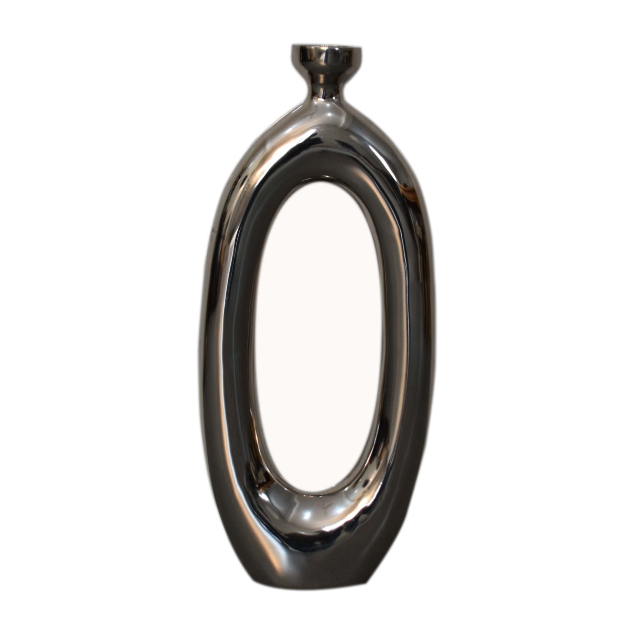 Round Vase in Nickel Finish