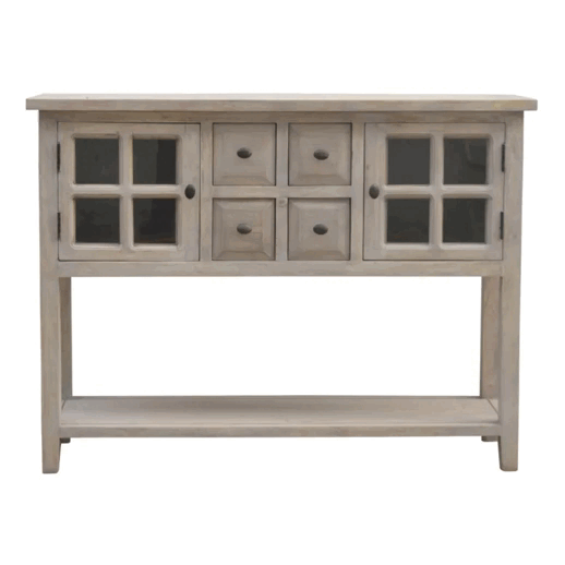 2 Door 4 Drawer Glazed Console