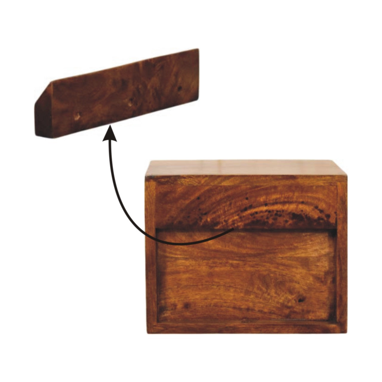 Solis 1-Drawer Chestnut Wall Mounted Nightstand