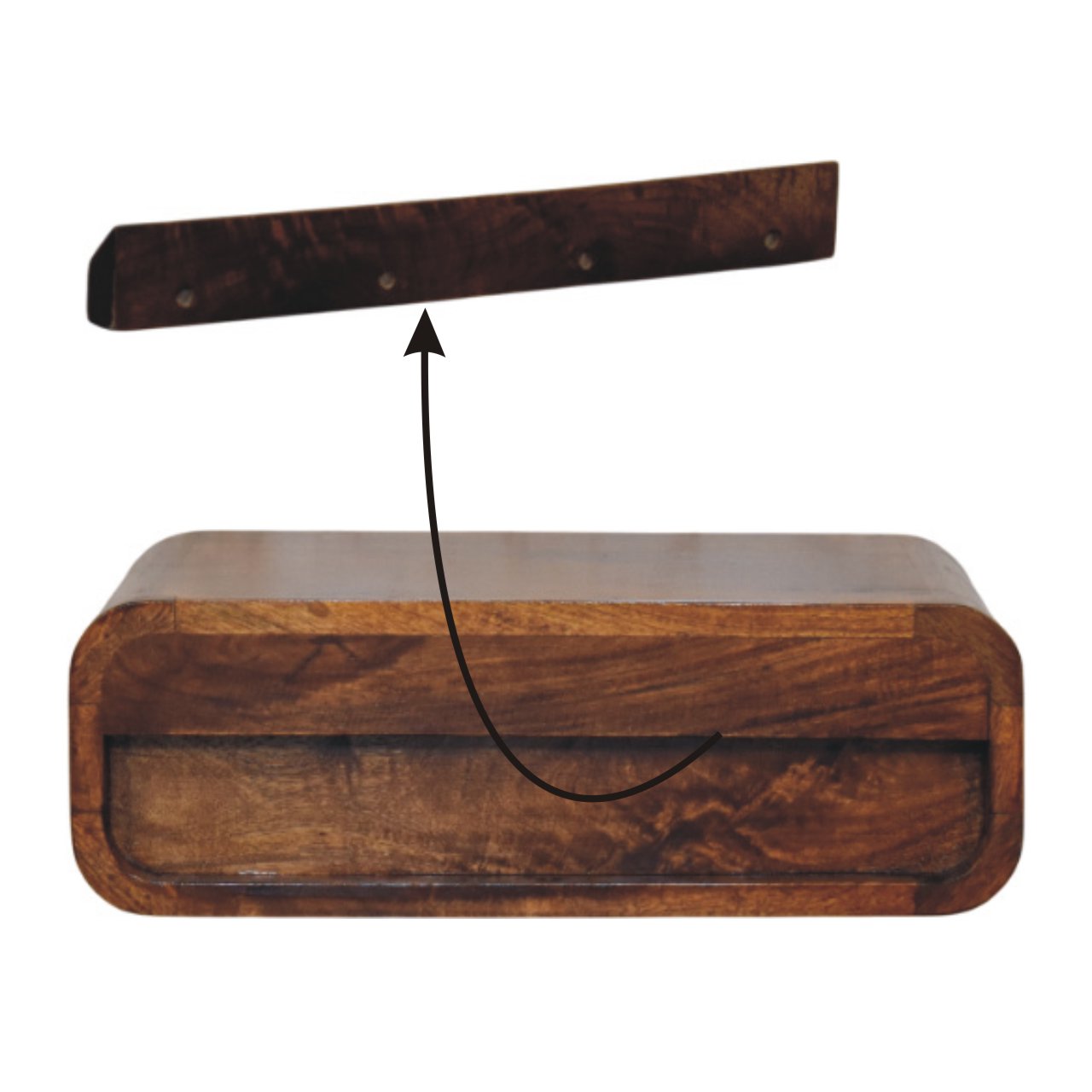 Avora Wall-Mounted Chestnut 1 Drawer Nightstand