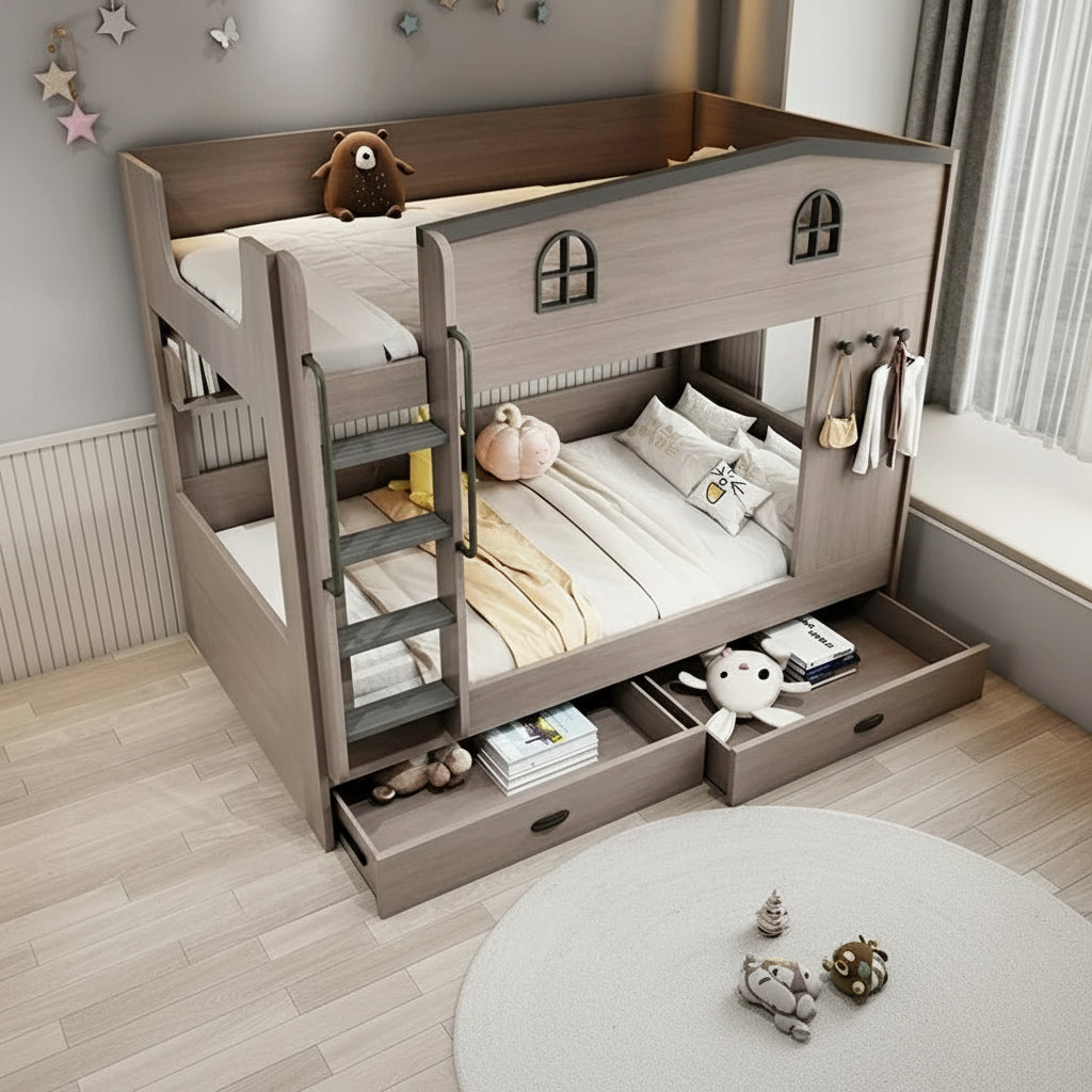 Wood Queen Bunk Bed
