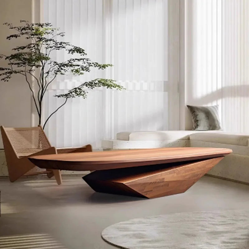 Wood Designer Coffee Table Minimalist Unique Modern Aesthetic Coffee Table Service Simple Kawaii Room Decor Muebles Table Bois